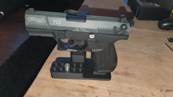 Walther P22 9mm  P.A.K. için tabanca standı 10 mermi lik - 9