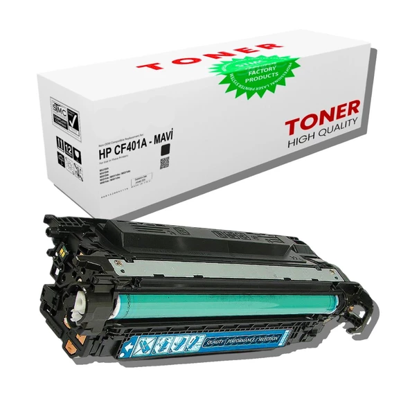 Hp CF401A-Canon CRG045 Mavi Muadil Toner