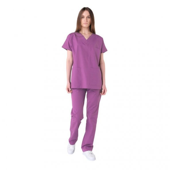 Şensel, Kadın Hastane Takım, V Yaka, Lila -48E1170- İş Elbisesi