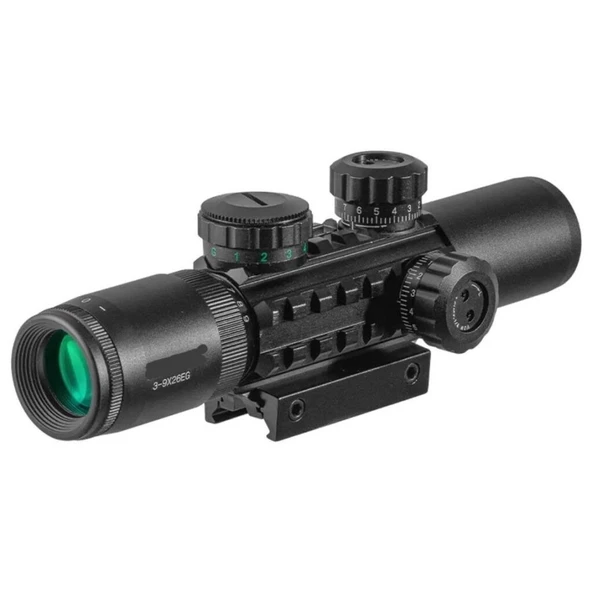 Raylı Çift Işıklı Dürbünü C3-9X26 EG 11 Mm / 22 Mm - 2