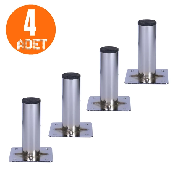 Mobilya Dolap Kanepe Koltuk Mobilya Dolap Sehpa Ayağı Metal Ayakları 8 Cm Krom (4 ADET)