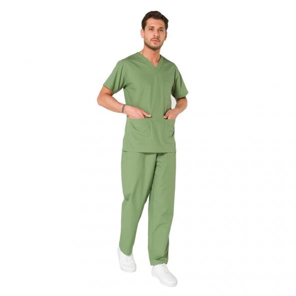 Şensel, Erkek Hastane Takım, V Yaka, Yeşil -48E1222- İş Elbisesi