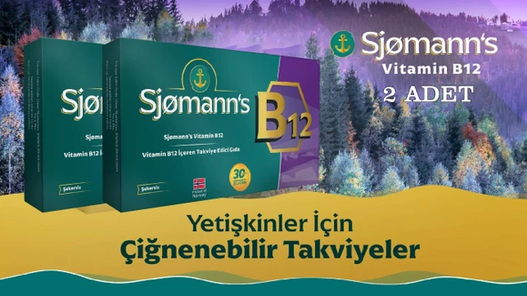 Sjomann's B12 Çiğnenebilir Jel 30 Tablet 2 Adet - Resim 2