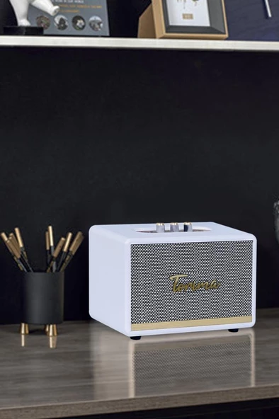 Torima D35 Beyaz Nostalji Kablosuz Bluetooth Hoparlör - 5