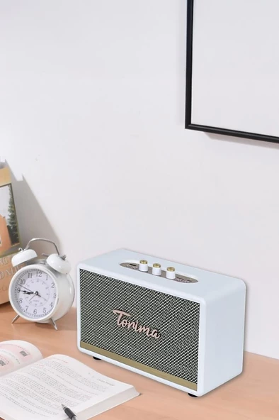 Torima D35 Beyaz Nostalji Kablosuz Bluetooth Hoparlör - 4