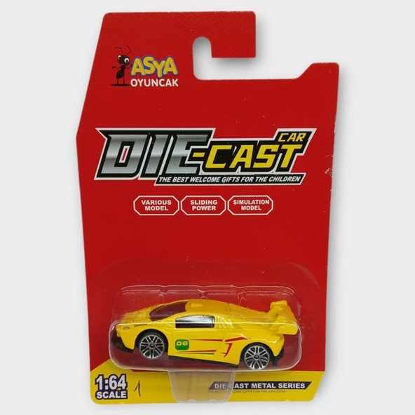 Metal Mini Arabalar  8 cm - Sarı - 1 - Resim 5