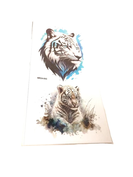Hayal Sepeti Geçici Dövme 9,5x19CM Tattoo Minimal Tattoo Aksesuar Şık  KAPLAN MODELİ - 4