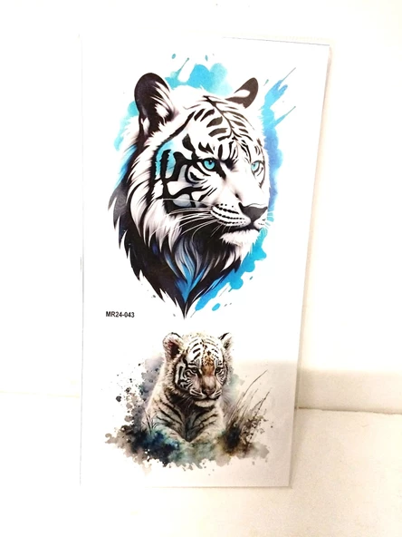 Hayal Sepeti Geçici Dövme 9,5x19CM Tattoo Minimal Tattoo Aksesuar Şık  KAPLAN MODELİ - 6