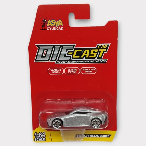 Metal Mini Arabalar  8 cm - Gri - 1 - Resim 5