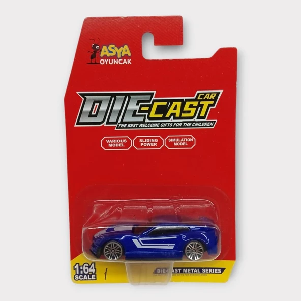 Metal Mini Arabalar 8 cm - Mavi - 1 - 5