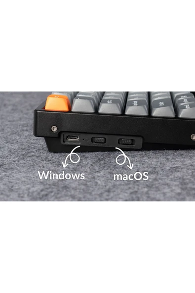 Keychron K2 Max %75 RGB Türkçe Brown Switch Kablosuz Alüminyum Çerçeve Karbon Siyah Mekanik Klavye - 5