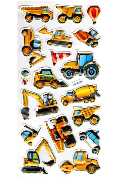 Sticker Kabartmalı Yaldızlı Stiker Çıkartma Etiket (Haa043)-23x12 cm- iş Makinası - 3