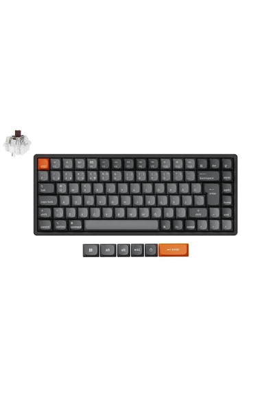 Keychron K2 Max %75 RGB Türkçe Brown Switch Kablosuz Alüminyum Çerçeve Karbon Siyah Mekanik Klavye - 6