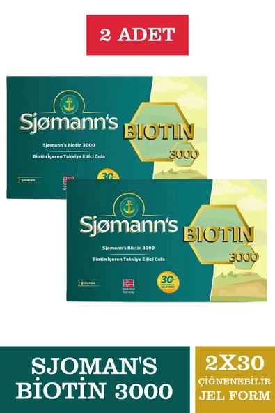 Sjomann's Biotin Çiğnenebilir Jel 30 Tablet 2 Adet ürün görseli 1