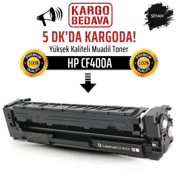 HP CF400A Siyah Muadil Toner /NP/201A/M551/M575dn/M575f/M570