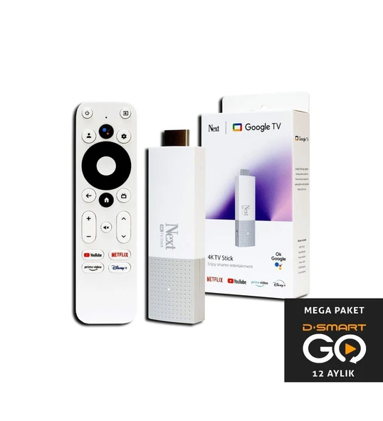 NEXT 4K-TV STİCK 4K ANDROİD DONGLE GOOGLE NETFLİX YOUTUBE D- SMART GO