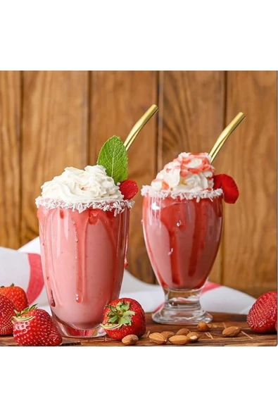 6'lı Paslanmaz Gold Pipetli Latte Kaşığı Kokteyl Kaşığı Ve Temizleme Fırçası, 22 Cm Yaprak Model - Resim 5