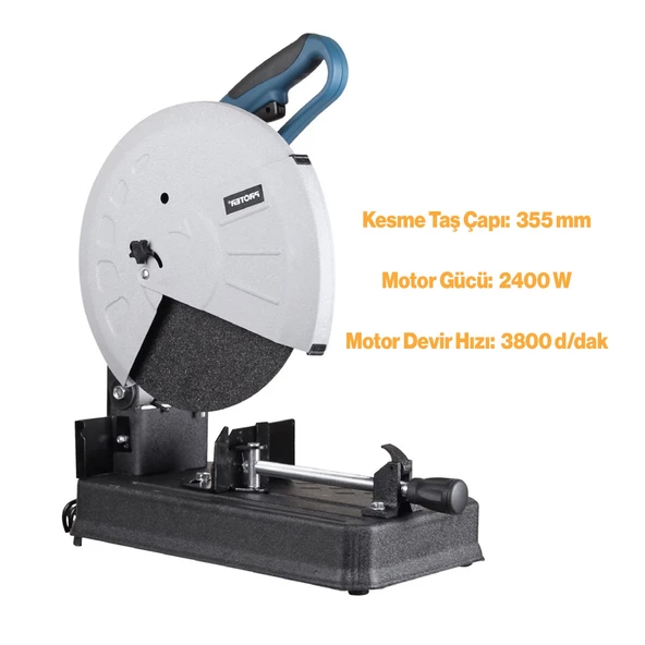 Proter PR-2455 Taşlı Profil Kesme Makinası 2400 W 3800 rpm 355 mm Demir Metal Kesim Boru Doğrama - 2