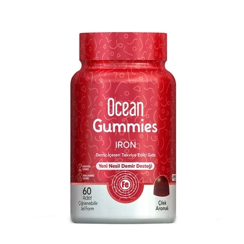 Orzax Ocean Gummies Iron Demir İçeren Takviye Edici Gıda 60 Adet Çİğnenebilir Jel Form