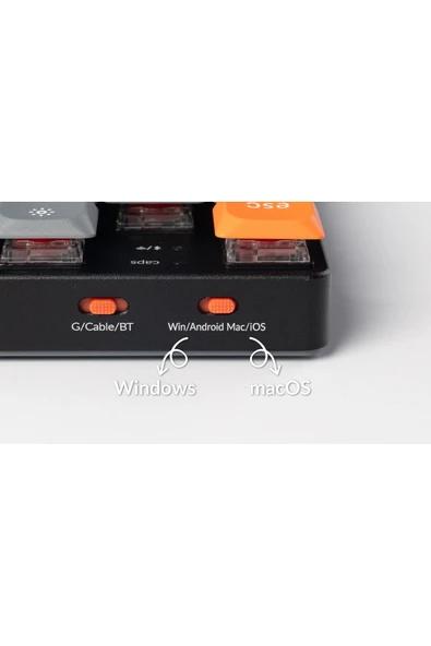 Keychron K5 Max %100 RGB Türkçe Red Switch Kablosuz Karbon Siyah Mekanik Klavye - 5