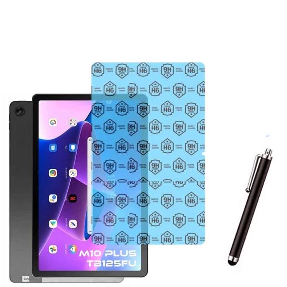 Lenovo Tab M10 Plus TB 125FU 3 Nesil Uyumlu Kılıf Ekran Koruyucu Ve Kalem Set Mavi - Resim 3