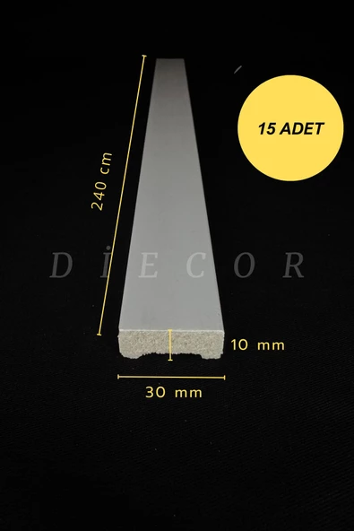 Dekoratif Boyanabilir 15 Adet 3 cm  Polistren Duvar Çıtası