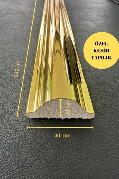 Dekoratif Boyanabilir  Polistren 1 adet Gold 4 cm  Duvar Çıtası