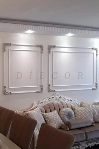 Dekoratif Boyanabilir Polimer 2,5 cm Duvar Çıtası Uyumlu Köşe Motifi - 2