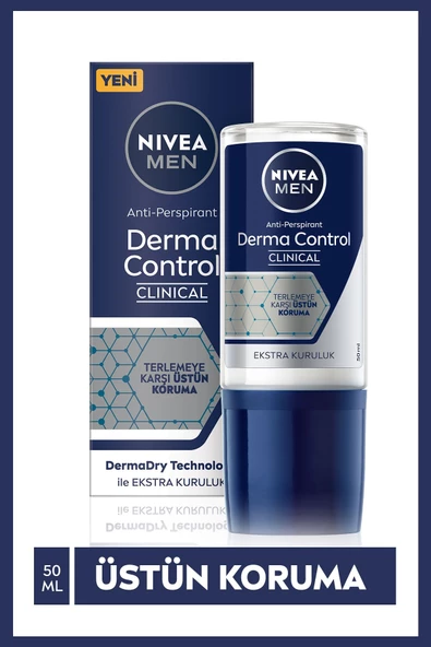 Nivea Men Derma Control Clinical Erkek Roll-on Deodorant 50 Ml, Üstün Koruma,ekstra Kuruluk