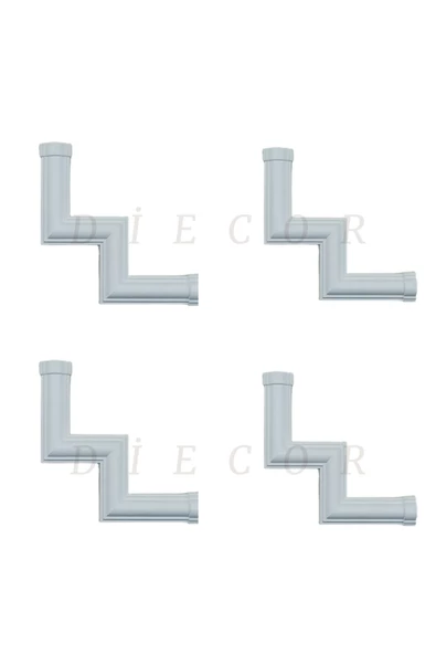 Dekoratif Boyanabilir Polimer 2,5 cm Duvar Çıtası Uyumlu Köşe Motifi - 3