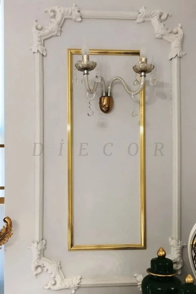 Dekoratif Boyanabilir Polimer 2,5 cm Duvar Çıtası Uyumlu Köşe Motifi - Resim 2