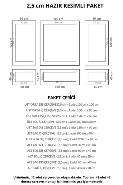 Boyanabilir Dekoratif Özel Hazır Kesim 2.5 cm Duvar Çıtası - Resim 2