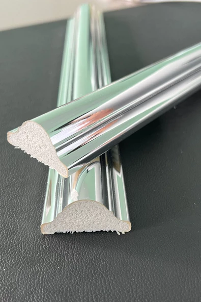 Dekoratif Boyanabilir Polistren 1 adet Gümüş 4 cm Duvar Çıtası - 3