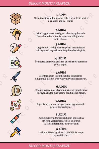 Dekoratif Boyanabilir 1 Adet 1,5 cm Polistren Mobilya ve Duvar Çıtası - 4