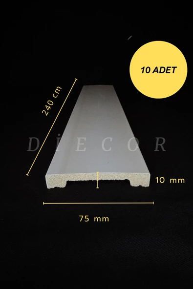Dekoratif Boyanabilir 10 Adet 7,5 cm  Polistren Duvar Çıtası