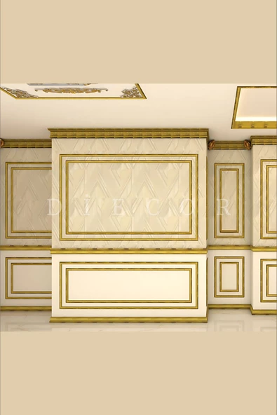 Dekoratif Polistren 10 Adet 4 Cm Gold Duvar Çıtası - 3