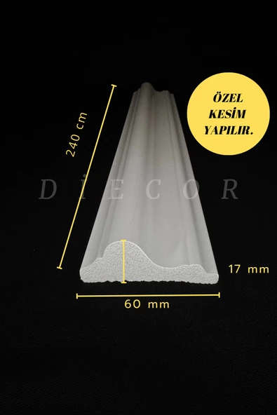 Dekoratif Boyanabilir 1 Adet 6 cm Eğimli Polistren Duvar Çıtası