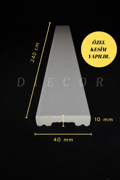 Dekoratif Boyanabilir 1 Adet 4 cm Düz Polistren Duvar Çıtası