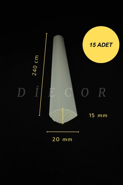 Dekoratif Boyanabilir 15 Adet 2 Cm  Polistren Duvar Çıtası