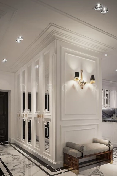 Dekoratif Boyanabilir 20 Adet 4 cm Polistren Duvar Çıtası - 5