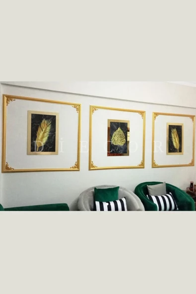 Dekoratif Polistren 15 Adet 2,5 Cm Gold Duvar Çıtası - 2