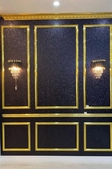 Dekoratif Boyanabilir Polistren 1 adet Gold 2,5 cm Duvar Çıtası - 4