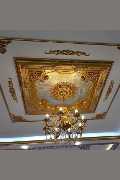 Dekoratif Boyanabilir Polimer 40 cm Avize Göbeği - 2