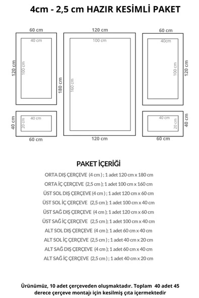 Dekoratif Boyanabilir Montaja Hazır Polistren Duvar Çıta Seti - 2