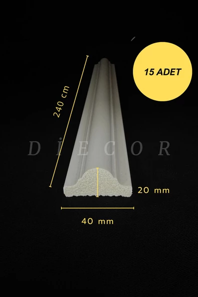 Dekoratif Boyanabilir 15 Adet 4 cm  Polistren Duvar Çıtası