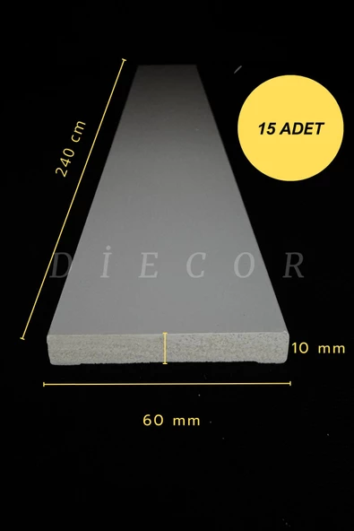 Dekoratif Boyanabilir 15 Adet 6 cm  Polistren Duvar Çıtası