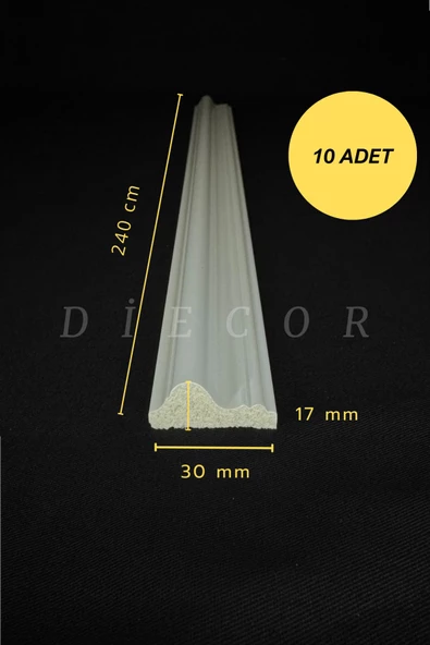 Dekoratif Boyanabilir 10 Adet 3 cm Eğimli Polistren Duvar Çıtası