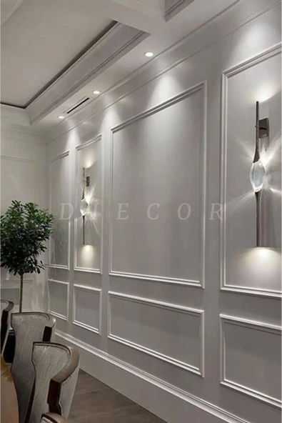 Dekoratif Boyanabilir Montaja Hazır 2.5cm Duvar Çıtası Kolay Uygulanır Ustalık Gerekmez DIY - Resim 4