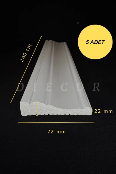 Dekoratif Boyanabilir 5 Adet 7 cm  Polistren Duvar Çıtası