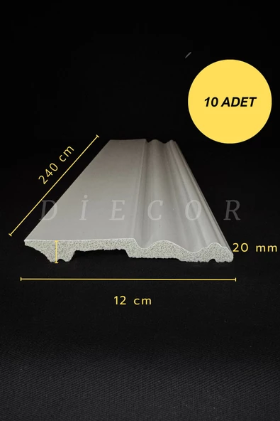 Dekoratif Boyanabilir 10 Adet 12 cm Polistren Süpürgelik ürün görseli